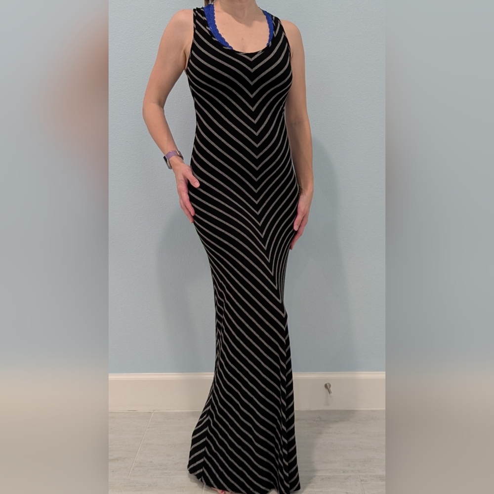 Kenneth Cole New York Black and White Bodycon Maxi Dress